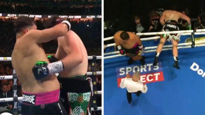 Golpe ilegal en la nuca: boxeador lesionado, sin resultado tras 82 segundos