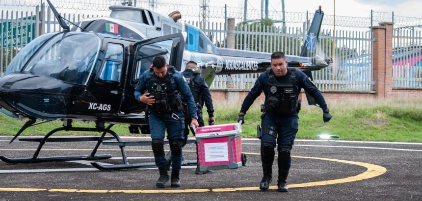 Halcón 1 traslada hígado de Tepic a Aguascalientes