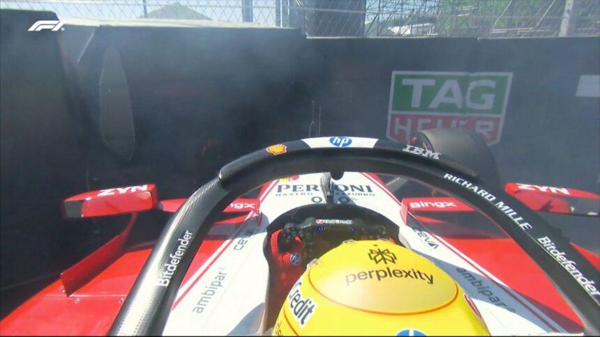 Hamilton y Bearman chocan en la tercera práctica del GP de España