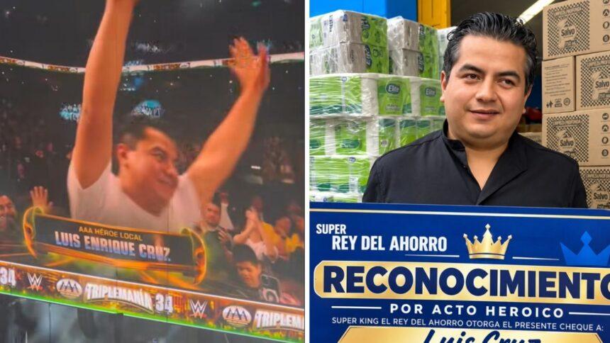 Héroe de Puebla que salvó a una niña recibe homenaje en Triplemanía