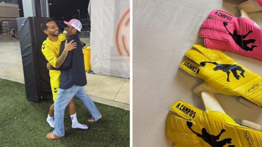 Jorge Campos celebra debut de su hijo con guantes en su honor