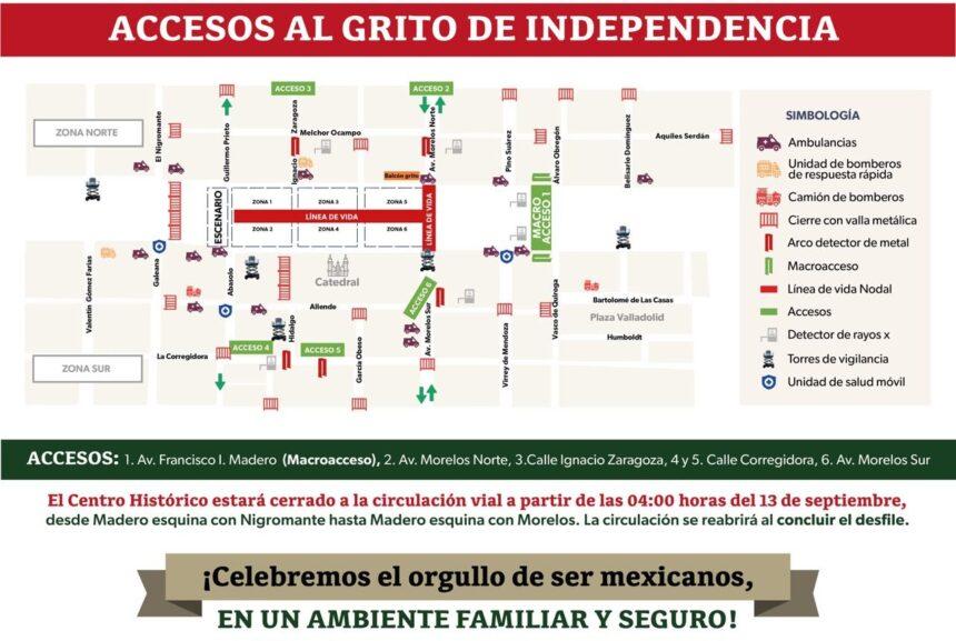 Morelia prepara accesos para el Grito de Independencia