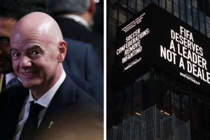 Protesta contra Infantino en Times Square: “FIFA merece un líder, no un dealer”