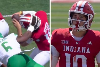 QB de Indiana: herida abierta tras jalón de máscara, pero guía victoria
