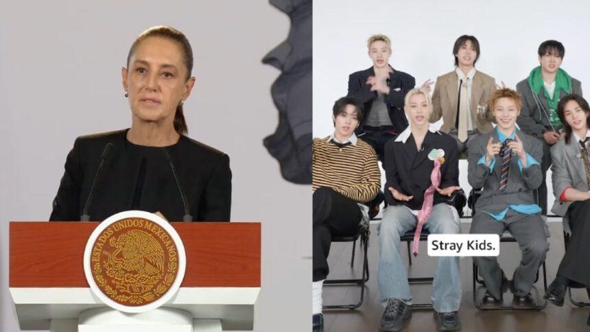 Sheinbaum confirma visita de Stray Kids tras reunirse con BTS