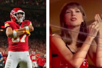 Taylor Swift presume su anillo de casada tras touchdown de Travis Kelce