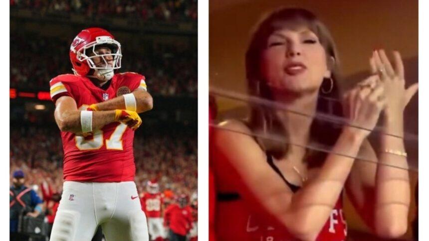 Taylor Swift presume su anillo de casada tras touchdown de Travis Kelce