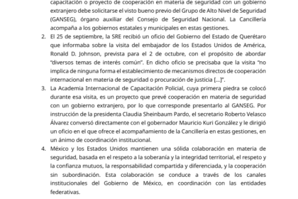 Academia Policial de Querétaro tendrá revisión federal: SRE