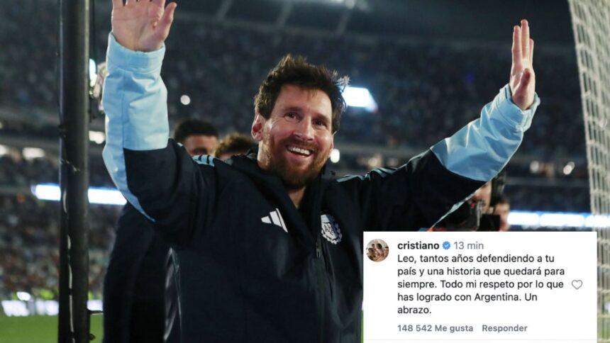 Cristiano Ronaldo felicita a Messi tras su adiós de la selección argentina