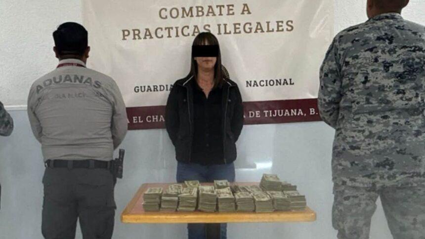 Detienen en Tijuana a mujer con más de 176 mil dólares