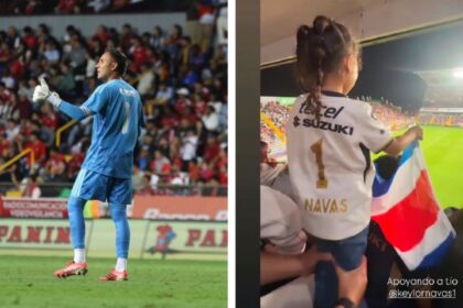 La sobrina de Keylor Navas lo alienta con playera de Pumas