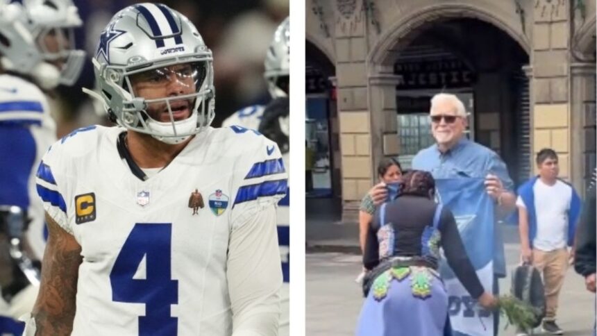 Tras 30 años de maldición, aficionado de Cowboys hace limpia en Zócalo
