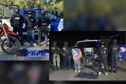 Tres detenidos y aseguran arma, equipo balístico y droga en dos municipios de Guanajuato